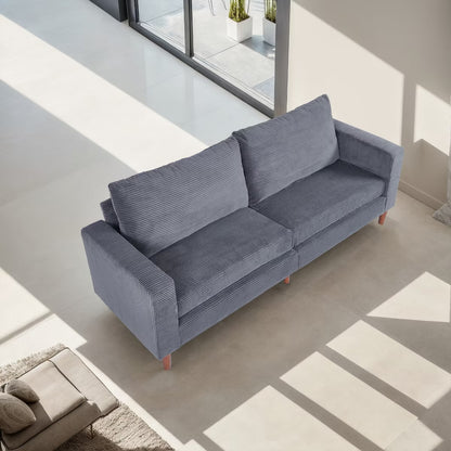 Contemporary Sofa - Black Loveseat Small Sofa Linen Couch