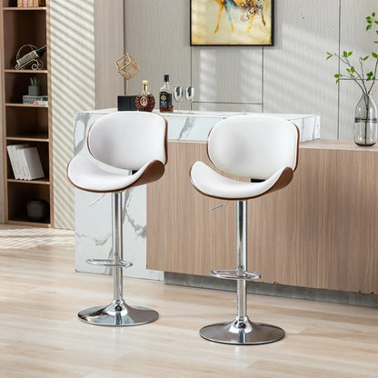 White Counter Height Stool - Swivel Bar Chairs for Kitchen Islands
