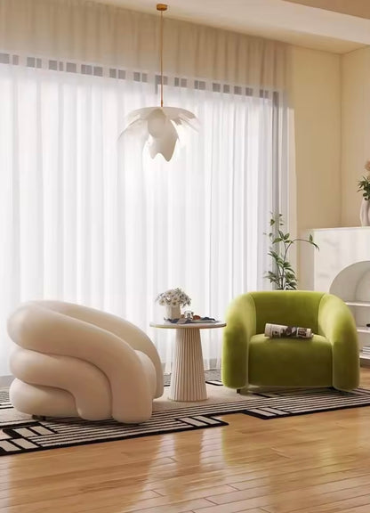 White Single Upholstered Accent Chair