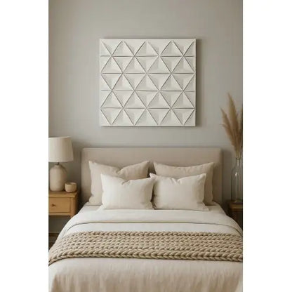 White Wooden Wall Decor, 16” Square Home Accent