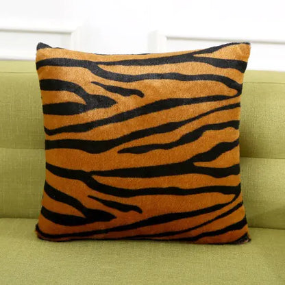 Leopard Print Faux Fur Throw Pillow Cover