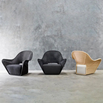 Scandinavian Outdoor Rattan Lounge Chair – Modern Patio Chair