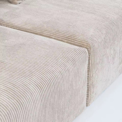 141” Corduroy Modular L-Shaped Sectional Sofa with Ottoman