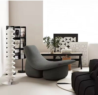 White Modern Living Room Arc Linen Sofa Chair