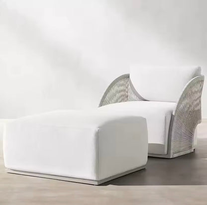 Rattan Outdoor Sofa Set, Aluminum Frame & Quick-Dry Cushions