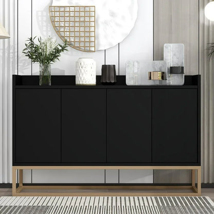 Compact Black Modern Sideboard Buffet Cabinet