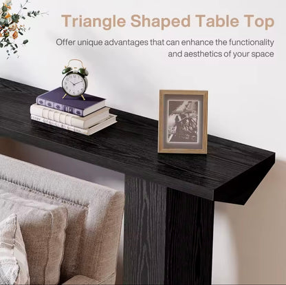 63” Farmhouse Console Table, Long Wooden Sofa Table for Entryway