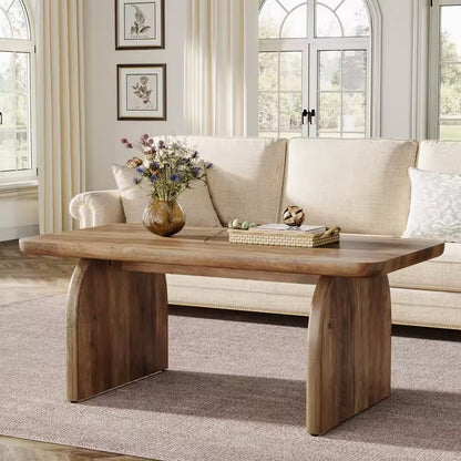 Farmhouse Rectangular Coffee Table, 47.24” Engineered Wood Center Table