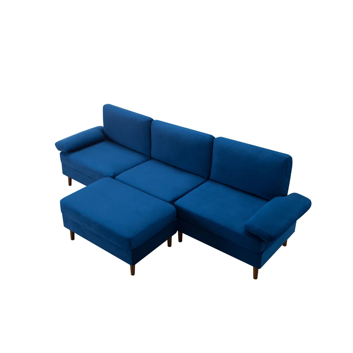 102 Inch Modular Velvet Sectional Sofa with Ottoman