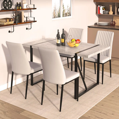 55" Modern Rectangular Dining Table, Gray Dining Table