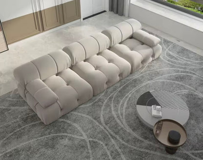 Minimalist Velvet 3 Seater Convertible Modular Sofa