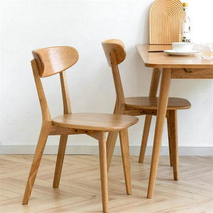 Solid Oak Wood Dining Chairs, Minimalist Modern Dining Chairs