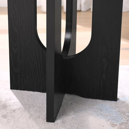 Modern End Table, Black Solid Wood End Table, MDF Wood