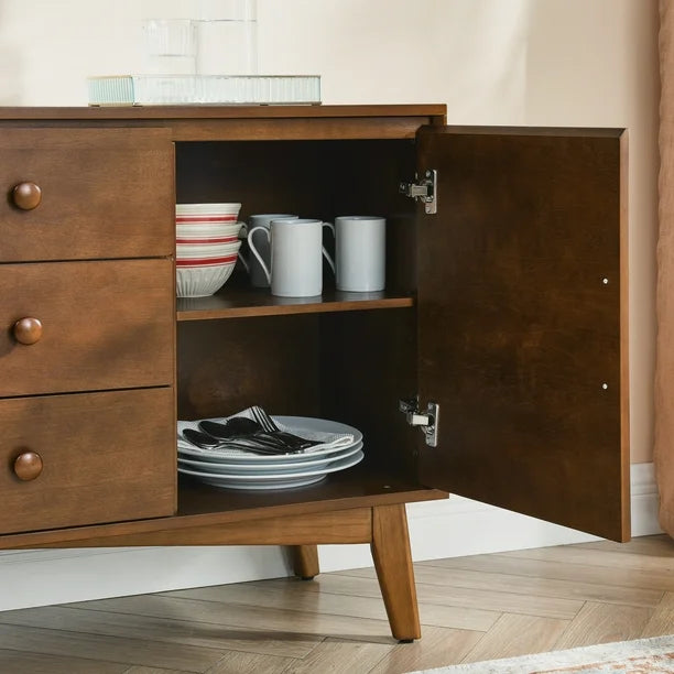 Walnut Mid-Century Modern Buffet Sideboard