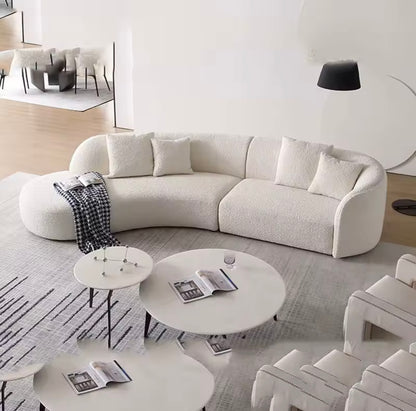 Teddy Velvet Lounge Sofa with Deep Seat & Curved Corners