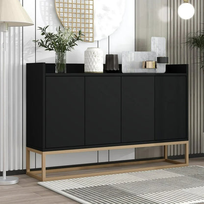 Compact Black Modern Sideboard Buffet Cabinet