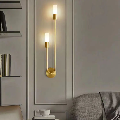 Gold Double Head Modern Wall Lights - Modern Beside Lighting Fixtures