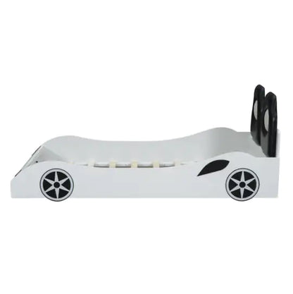 LED Race Car Bed, Twin Platform Bed with Upholstered Headboard