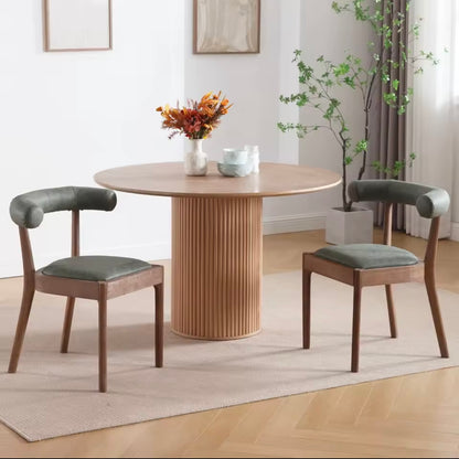 Set of 2 Upholstered Mid Century Pu Leather Dining Chairs