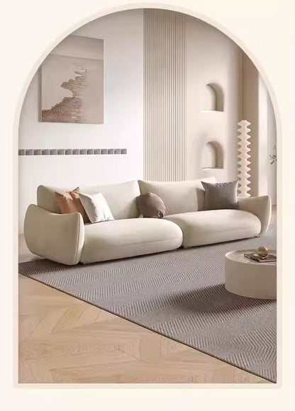 Nordic Cloud Loveseat, Ergonomic Space Saving Sofa, Cream