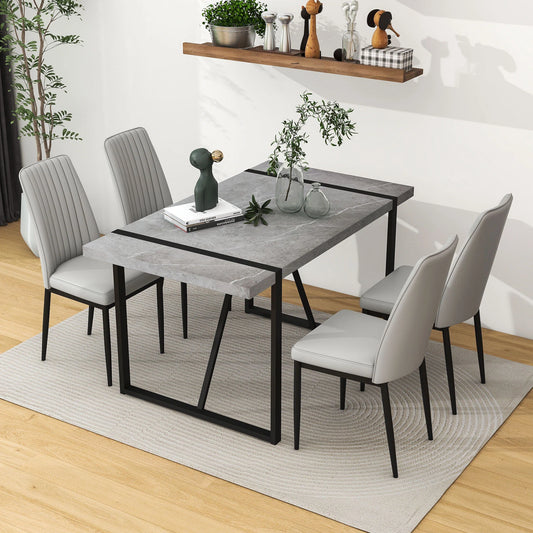 Modern Rectangular Dining Table 55” MDF Metal