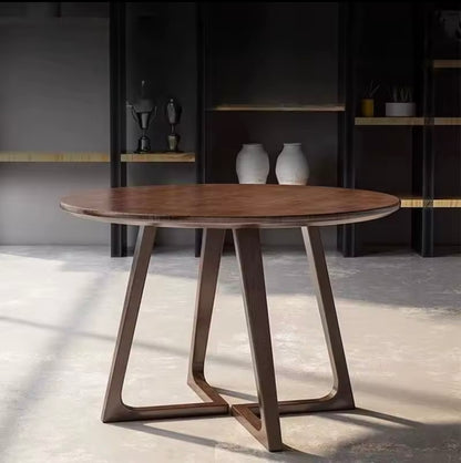 Nordic Solid Wood Round Dining Table with V-Shaped Legs