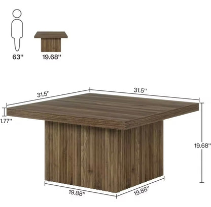 Vintage Square Coffee Table, 31.5” Engineered Wood Center Table