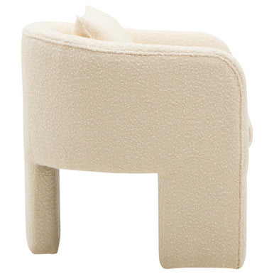 Ozzero Ivory Boucle Fabric Armchair