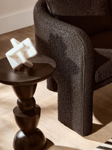Ozzero Black Boucle Fabric Armchair
