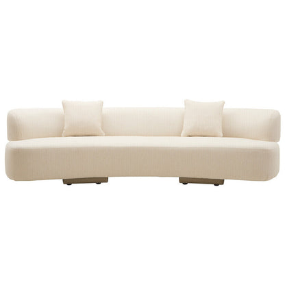 Ozzano Cream Linen Fabric 3 Seater Sofa