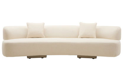 Ozzano Cream Linen Fabric 3 Seater Sofa