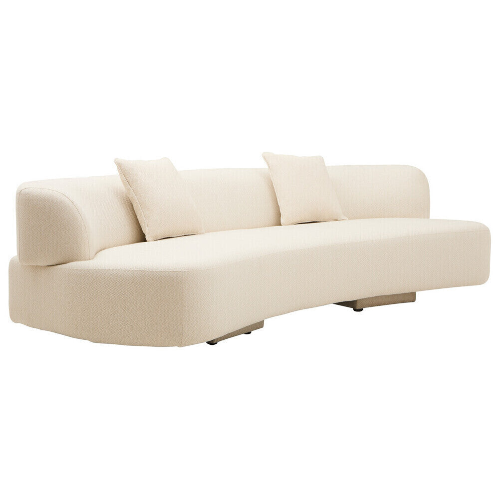 Ozzano Cream Linen Fabric 3 Seater Sofa
