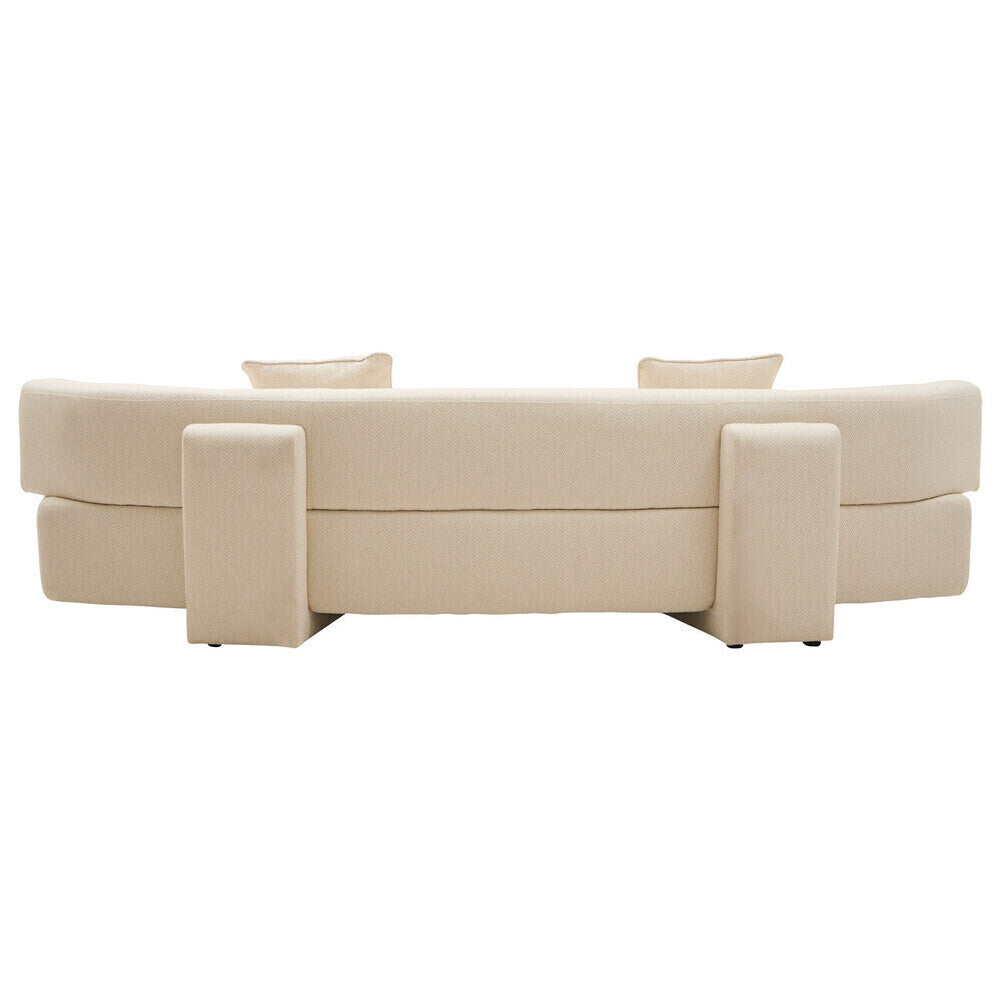 Ozzano Cream Linen Fabric 3 Seater Sofa