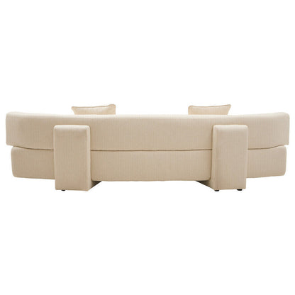Ozzano Cream Linen Fabric 3 Seater Sofa