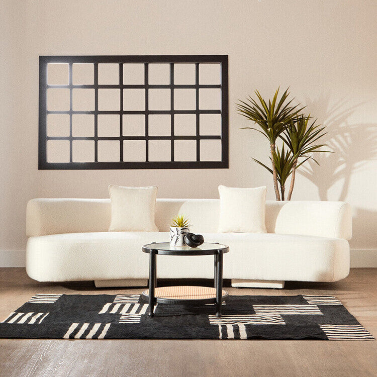 Ozzano Cream Linen Fabric 3 Seater Sofa