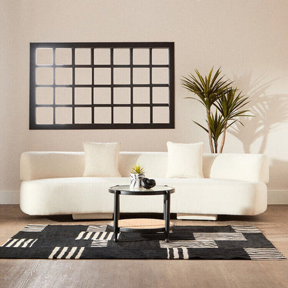 Ozzano Cream Linen Fabric 3 Seater Sofa