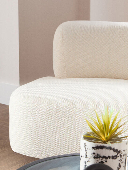 Ozzano Cream Linen Fabric 3 Seater Sofa