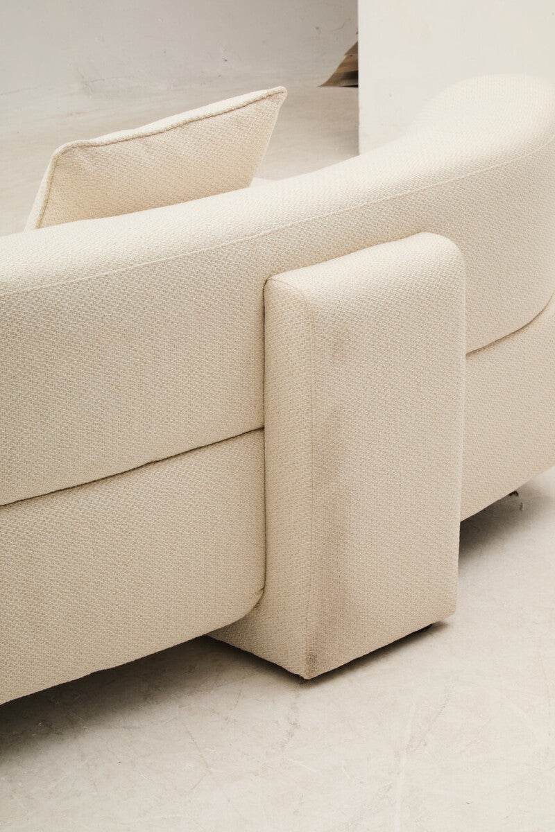 Ozzano Cream Linen Fabric 3 Seater Sofa