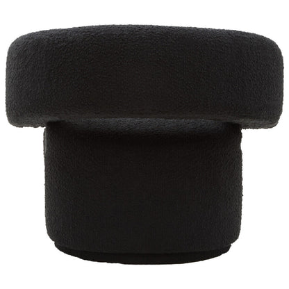 Oliveto Black Boucle Fabric Revolving Armchair