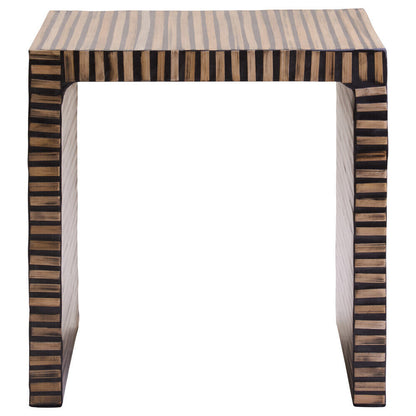 Bambusa Bamboo Inlay Curved Side Table
