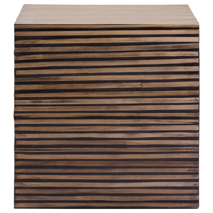 Bambusa Bamboo Inlay Curved Side Table