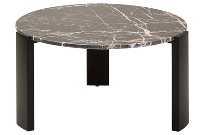 Palermo Round Black Marble Top Large Coffee Table