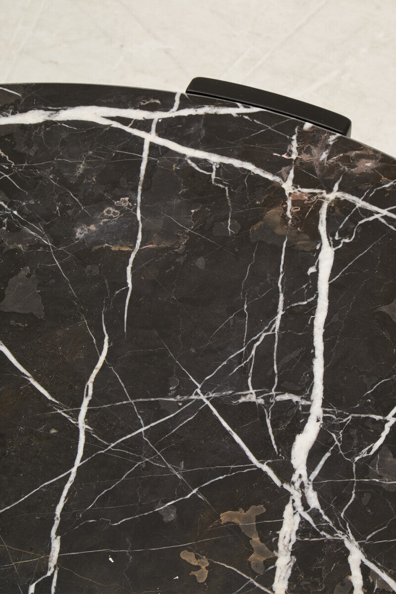 Palermo Round Black Marble Top Large Coffee Table