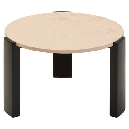 Palermo Round Cream Marble Top Small Coffee Table