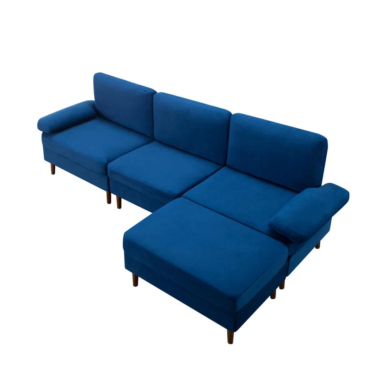 102 Inch Modular Velvet Sectional Sofa with Ottoman