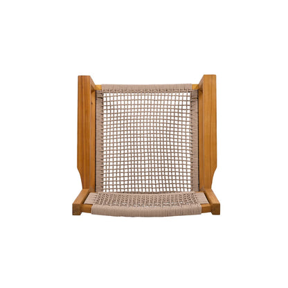 Set of 2 Teak Rope Outdoor Chairs – Acacia Wood Patio Chairs