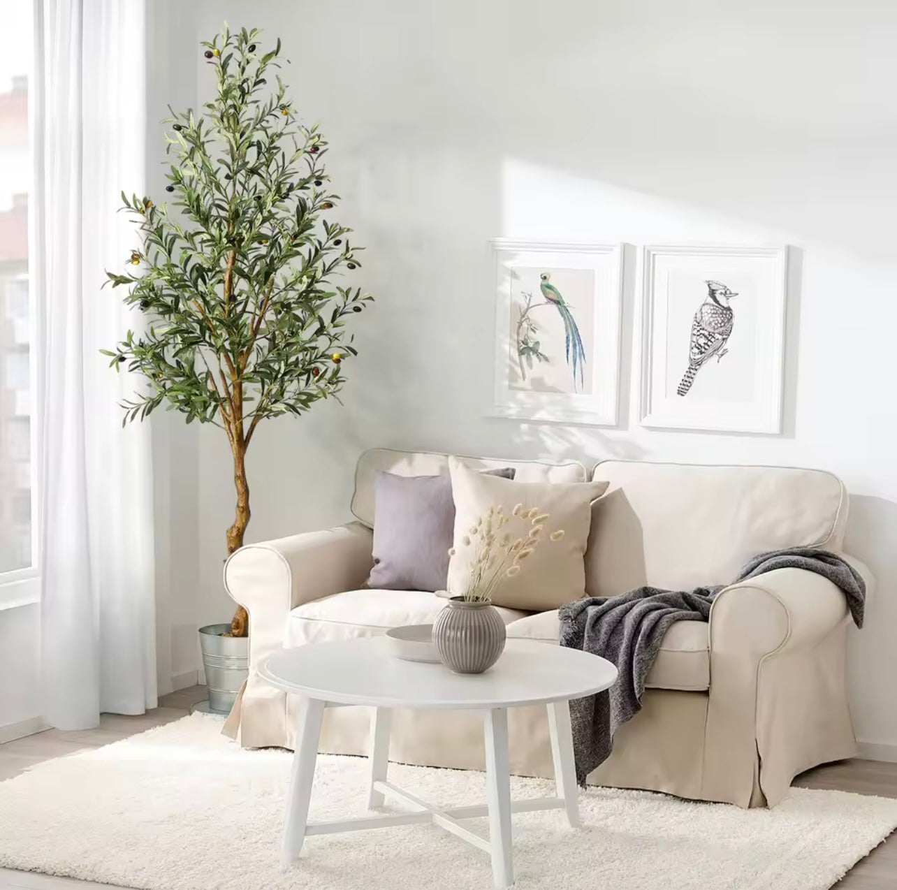 6ft Artificial Olive Tree, Realistic Indoor & Outdoor Faux Tree with Fruit