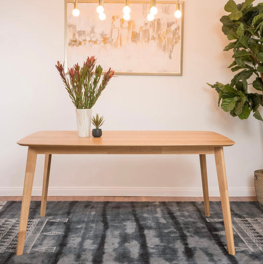 Solid Wood Dining Table in Walnut Finish 59”