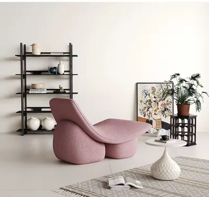 White Modern Living Room Arc Linen Sofa Chair