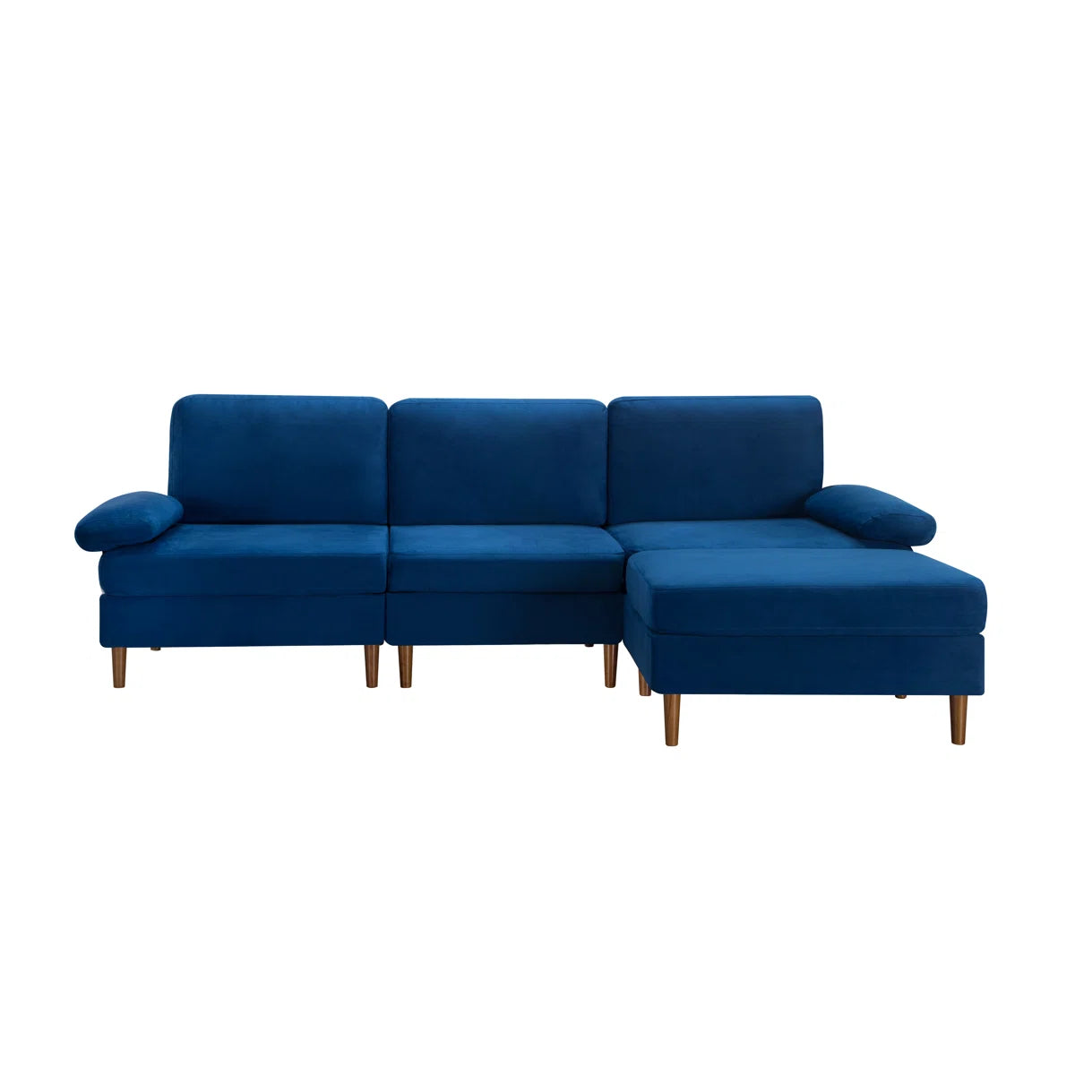 102 Inch Modular Velvet Sectional Sofa with Ottoman